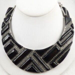 Oscar de La Renta Black Rectangles Collar